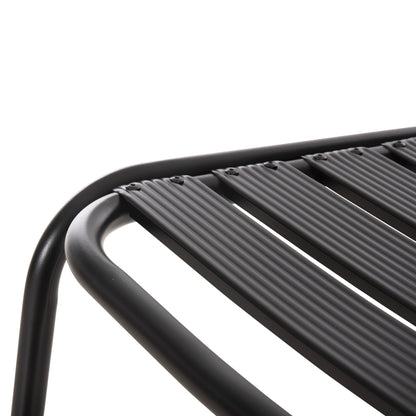 Bar Stool Medium Height Laura Hm6065.03 Metal Frame And Aluminum In Black 58.5x58x104h Cm.