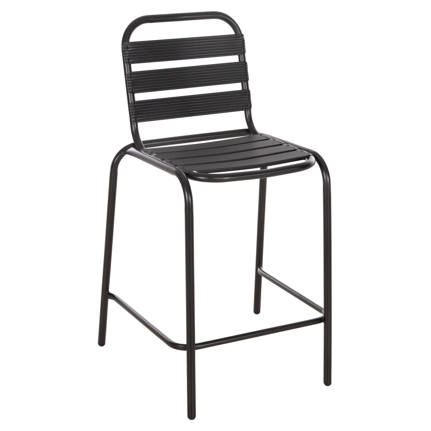 Bar Stool Medium Height Laura Hm6065.03 Metal Frame And Aluminum In Black 58.5x58x104h Cm.