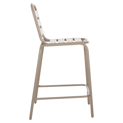 Bar Stool Medium Height Laura Hm6065.04 Metal Frame And Aluminum In Champagne Color 58.5x58x104h