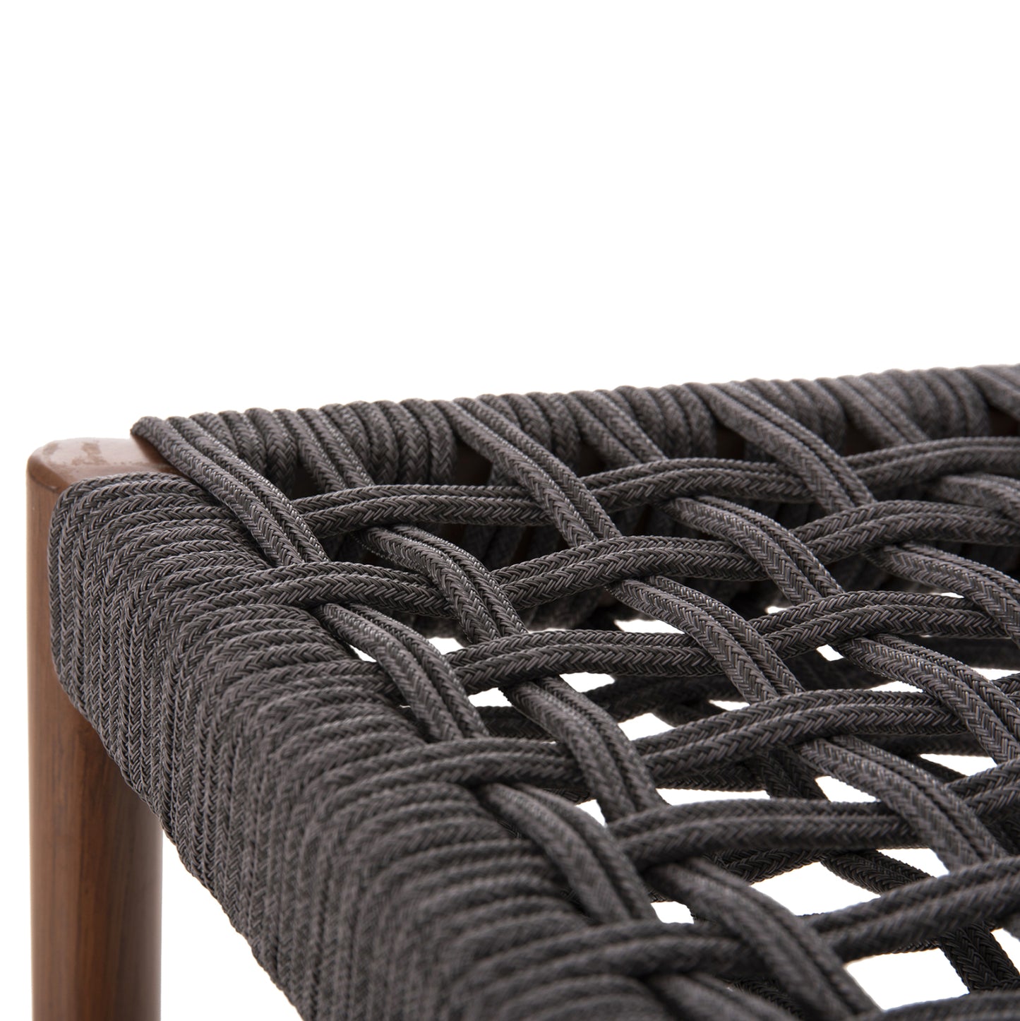 Bar Stool Medium Height Eulo Hm6087.01 Aluminum In Walnut-synthetic Rattan In Grey 60x60x99hcm.