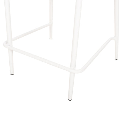 Bar Stool Medium Height Eulo Hm6087.02 Aluminum In White-synthetic Rattan In Beige 60x60x99hcm.