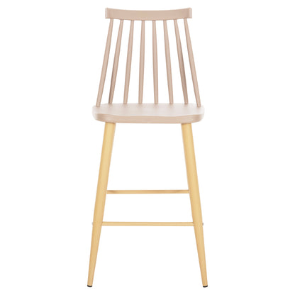 Bar Stool Medium Height Vanessa Hm9300.25 Cappuccino Pp & Metal Legs In Wood Color 45,5x46x97hcm.