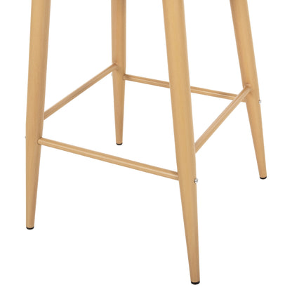 Bar Stool Medium Height Vanessa Hm9300.25 Cappuccino Pp & Metal Legs In Wood Color 45,5x46x97hcm.