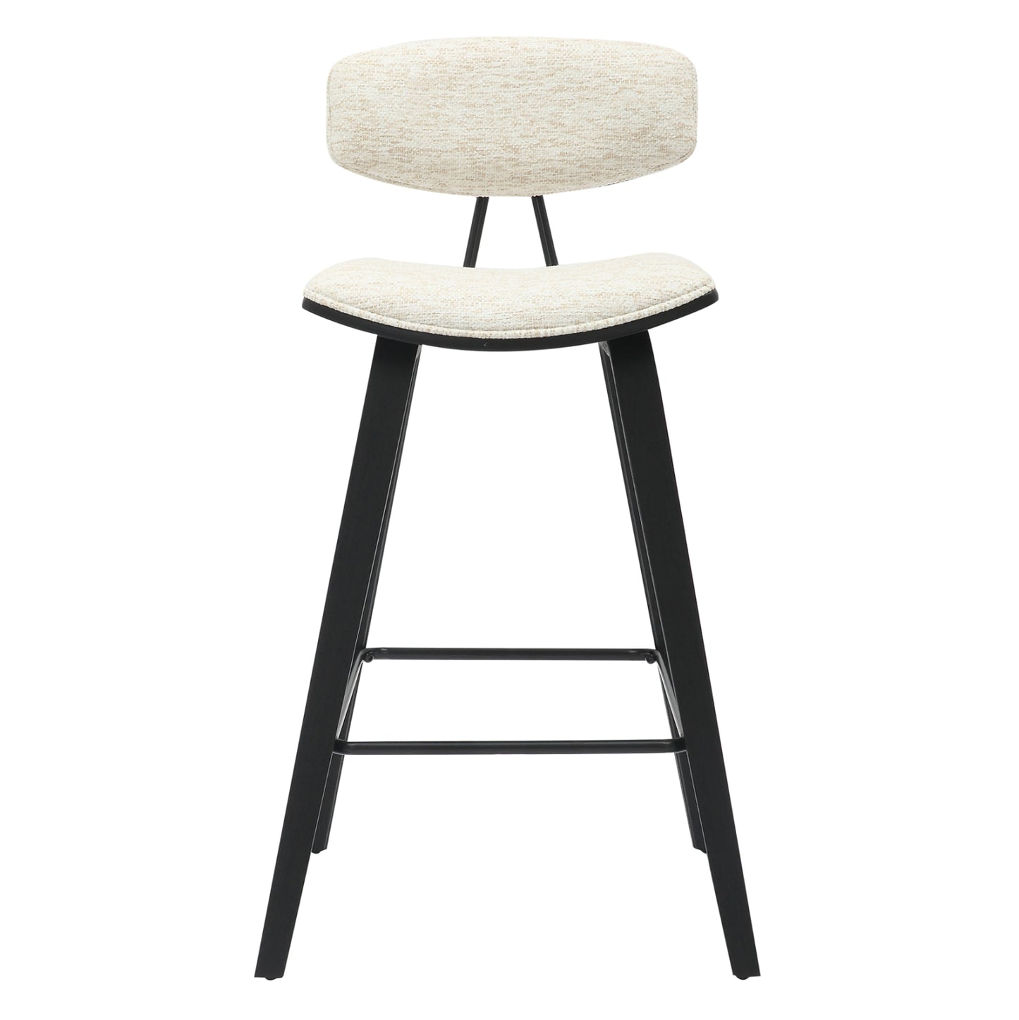 Bar Stool Med.height Inover Hm9984.02 Metal & Plywood-ecru Fabric 50,5x49x90hcm.
