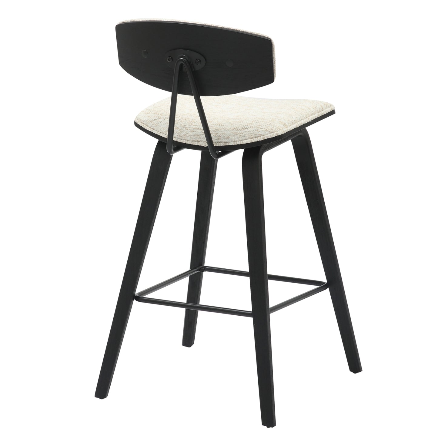 Bar Stool Med.height Inover Hm9984.02 Metal & Plywood-ecru Fabric 50,5x49x90hcm.