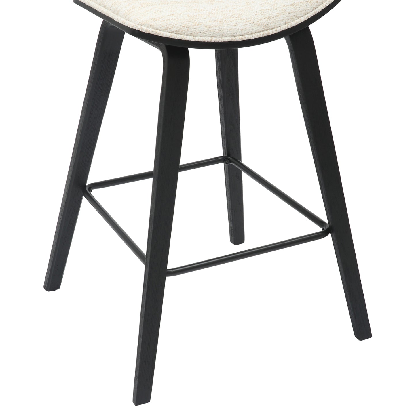 Bar Stool Med.height Inover Hm9984.02 Metal & Plywood-ecru Fabric 50,5x49x90hcm.