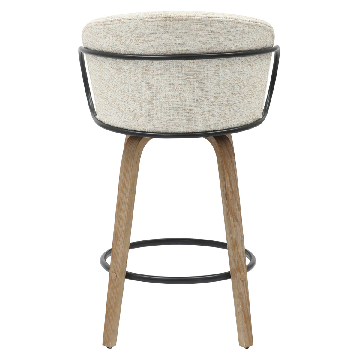 Bar Stool Med.height Nebor Hm9986.01 Plywood Legs-black Metal-ecru Fabric 53,5x51x90hcm.