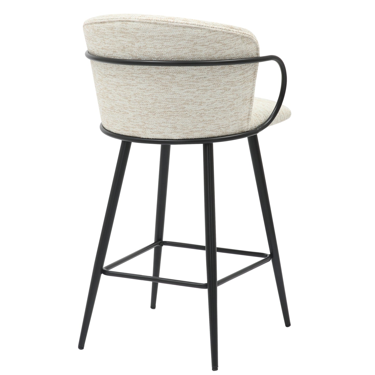 Bar Stool Med.height Nebor Hm9986.02 Black Metal Frame-ecru Fabric 53,5x51x90hcm.