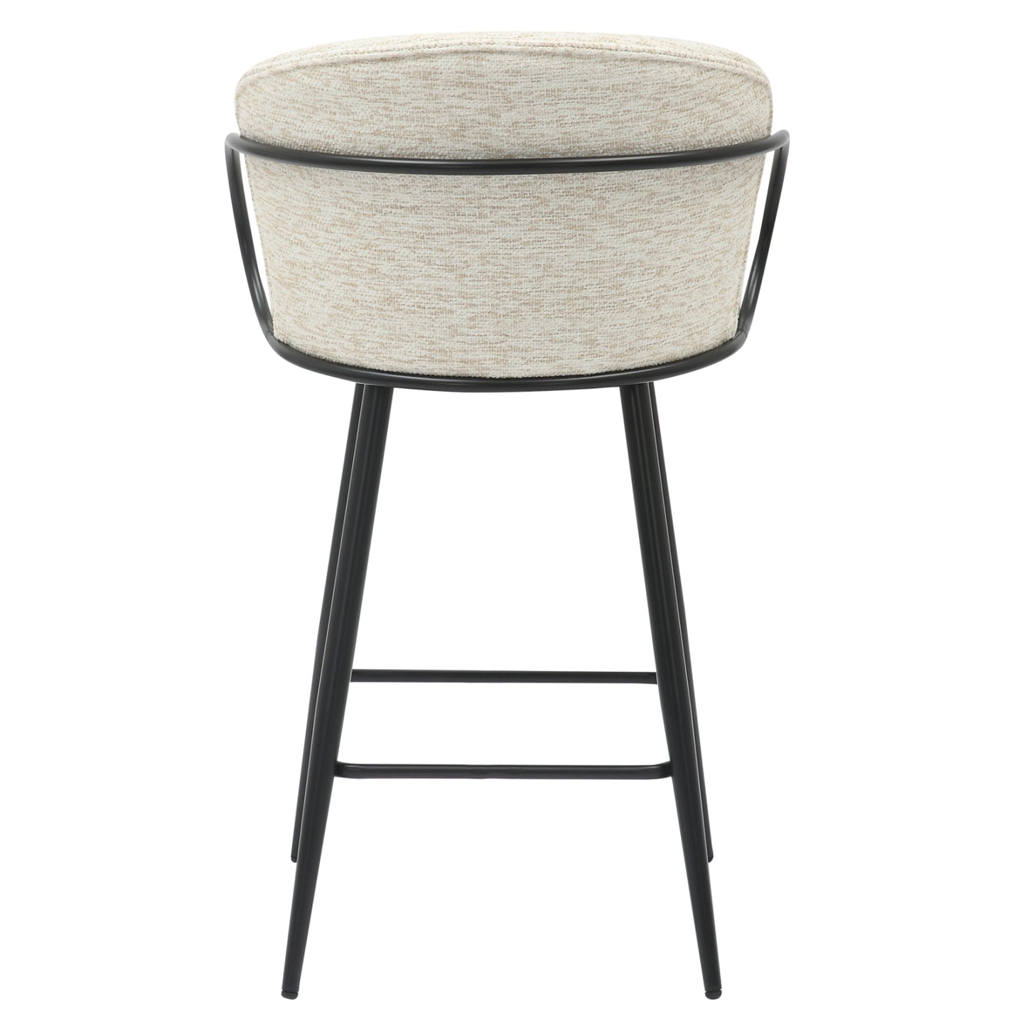 Bar Stool Med.height Nebor Hm9986.02 Black Metal Frame-ecru Fabric 53,5x51x90hcm.