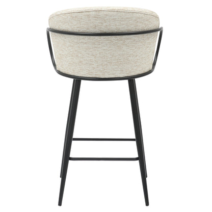 Bar Stool Med.height Nebor Hm9986.02 Black Metal Frame-ecru Fabric 53,5x51x90hcm.