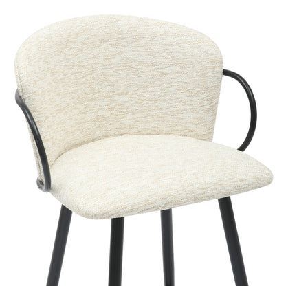 Bar Stool Med.height Nebor Hm9986.02 Black Metal Frame-ecru Fabric 53,5x51x90hcm.