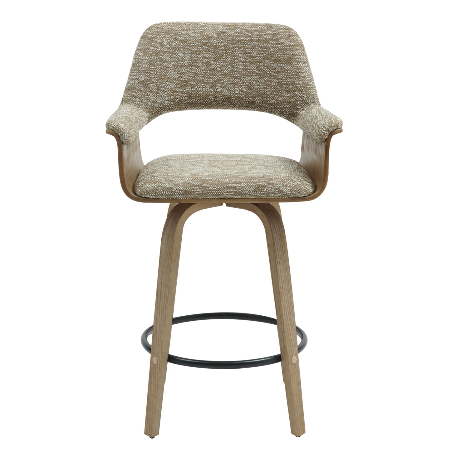 Bar Stool Med.height Clipp Hm9987.01 Whitewash Plywood-beige Fabric 57,5x53x98hcm.