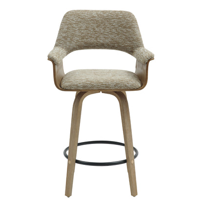 Bar Stool Med.height Clipp Hm9987.01 Whitewash Plywood-beige Fabric 57,5x53x98hcm.