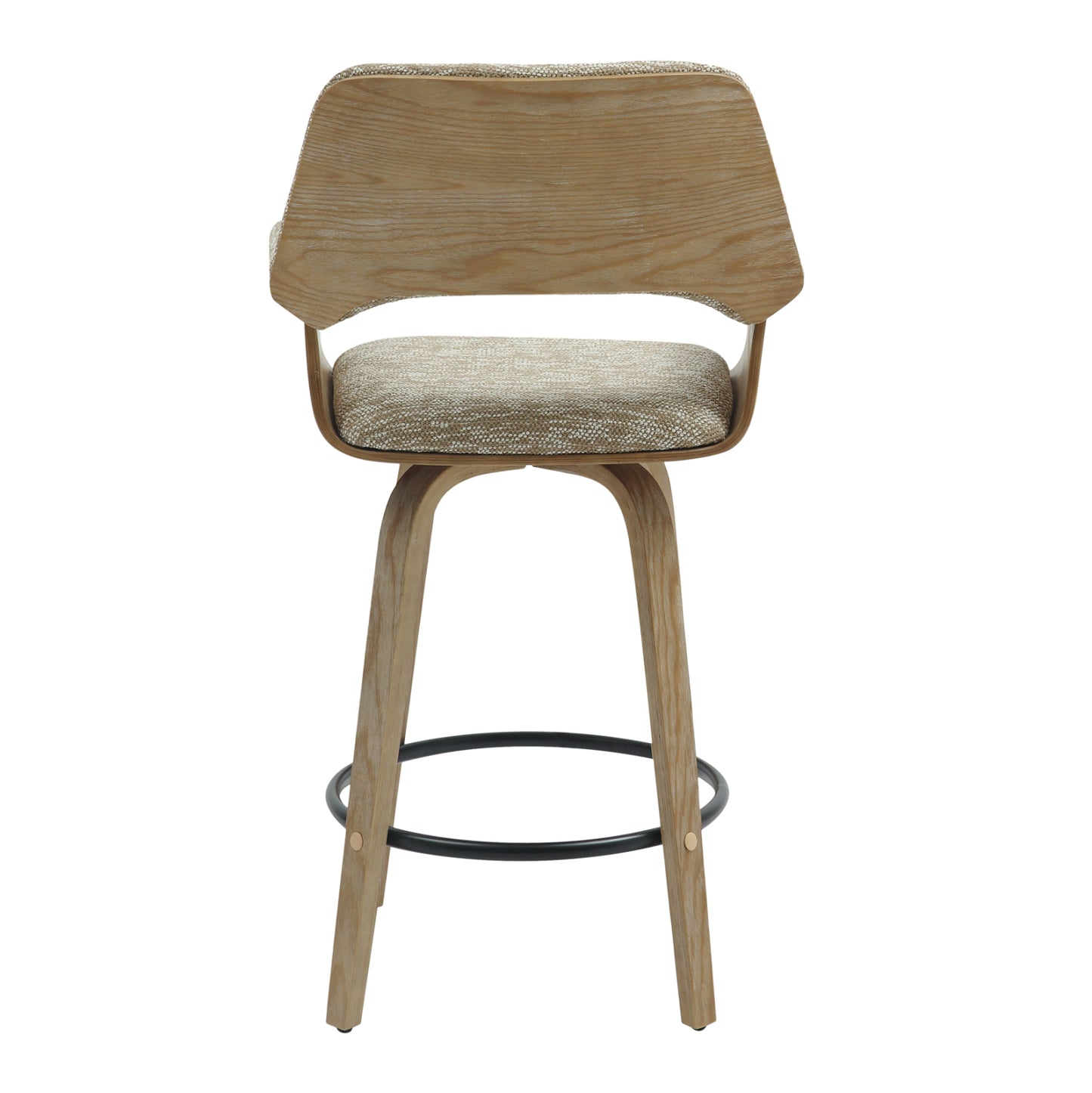 Bar Stool Med.height Clipp Hm9987.01 Whitewash Plywood-beige Fabric 57,5x53x98hcm.
