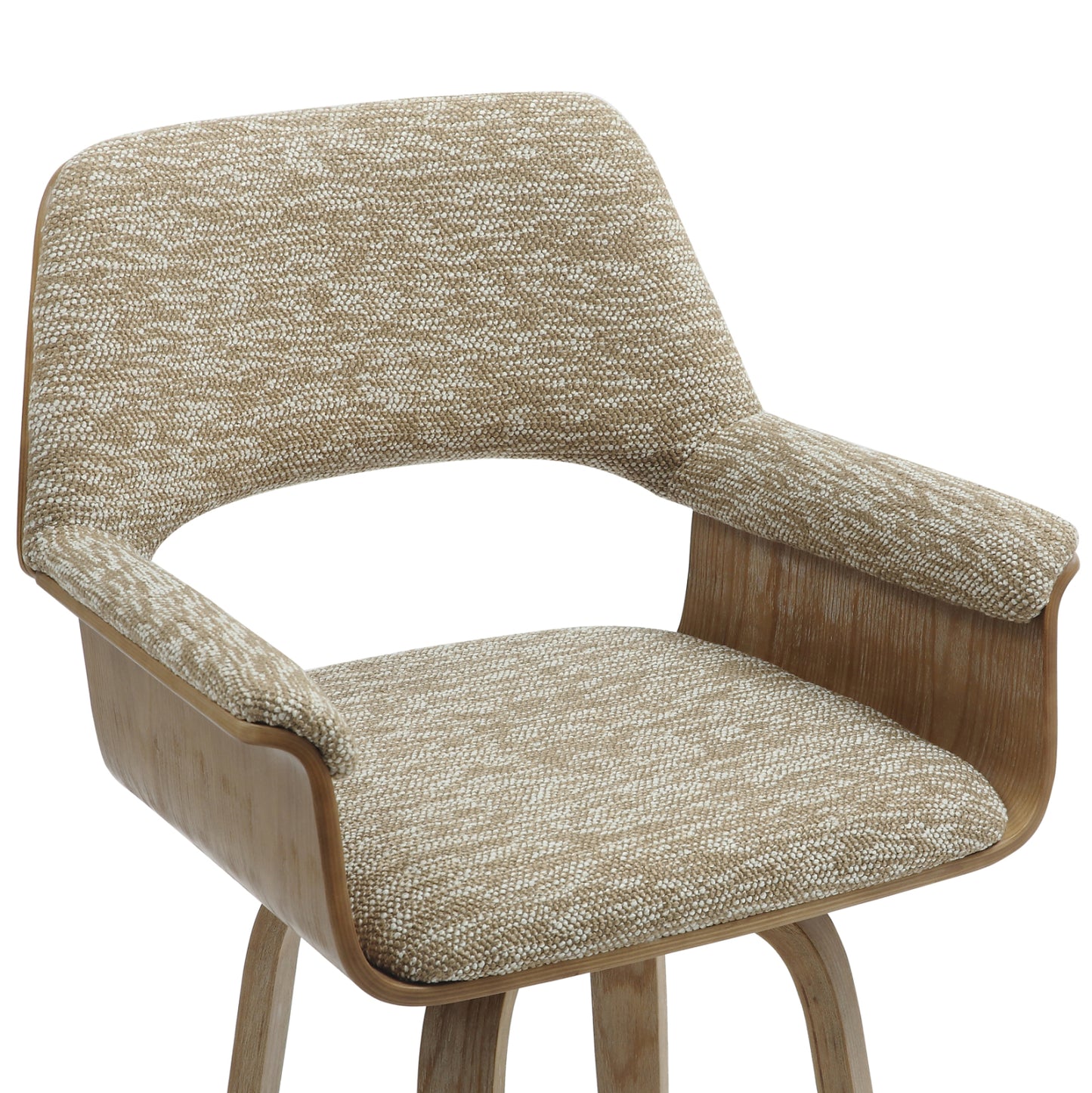 Bar Stool Med.height Clipp Hm9987.01 Whitewash Plywood-beige Fabric 57,5x53x98hcm.