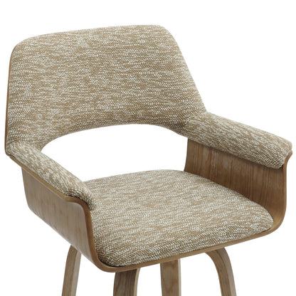 Bar Stool Med.height Clipp Hm9987.01 Whitewash Plywood-beige Fabric 57,5x53x98hcm.