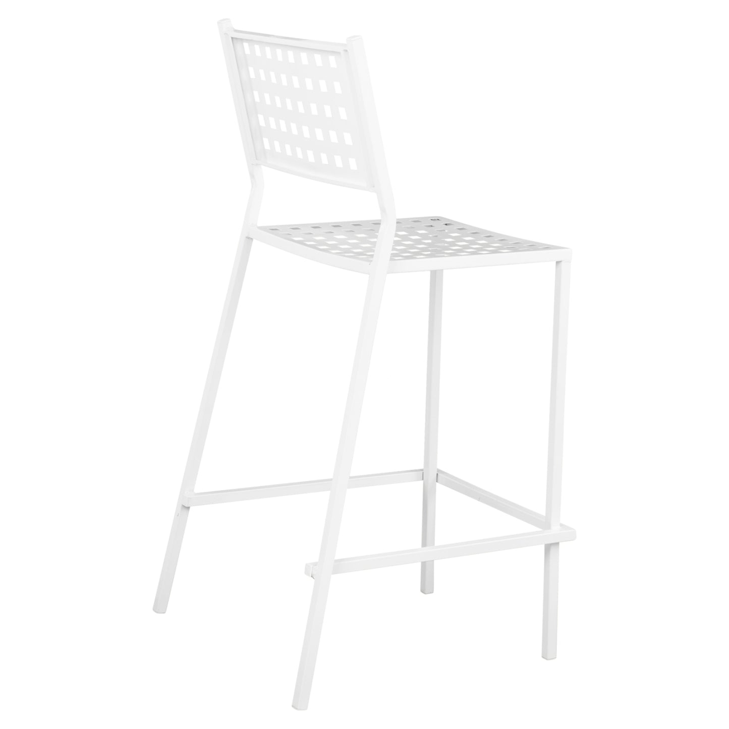 Bar Stool Olympias Metallic Hm5528.02 White Color 47x58x111cm