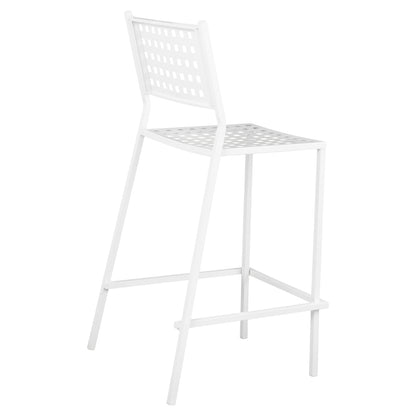 Bar Stool Olympias Metallic Hm5528.02 White Color 47x58x111cm