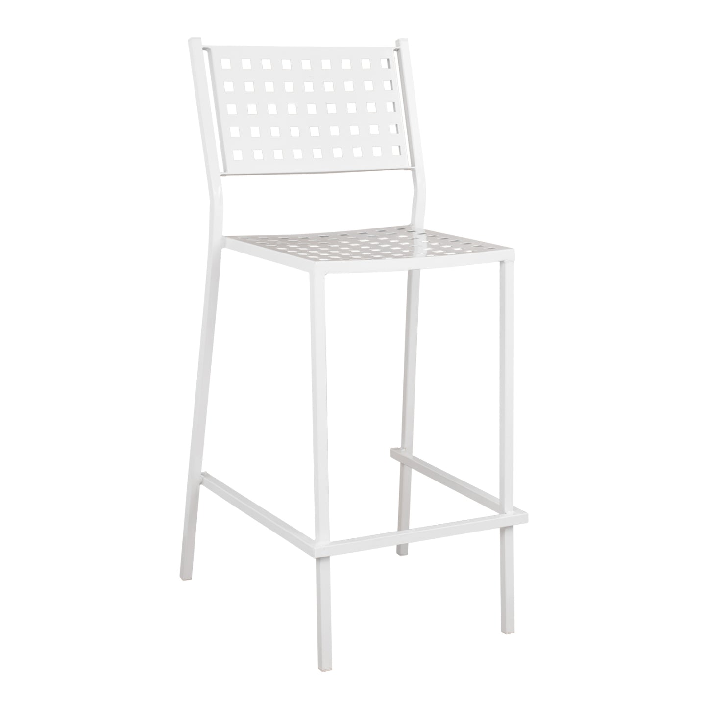 Bar Stool Olympias Metallic Hm5528.02 White Color 47x58x111cm
