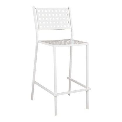 Bar Stool Olympias Metallic Hm5528.02 White Color 47x58x111cm