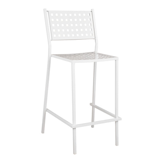Bar Stool Olympias Metallic Hm5528.02 White Color 47x58x111cm