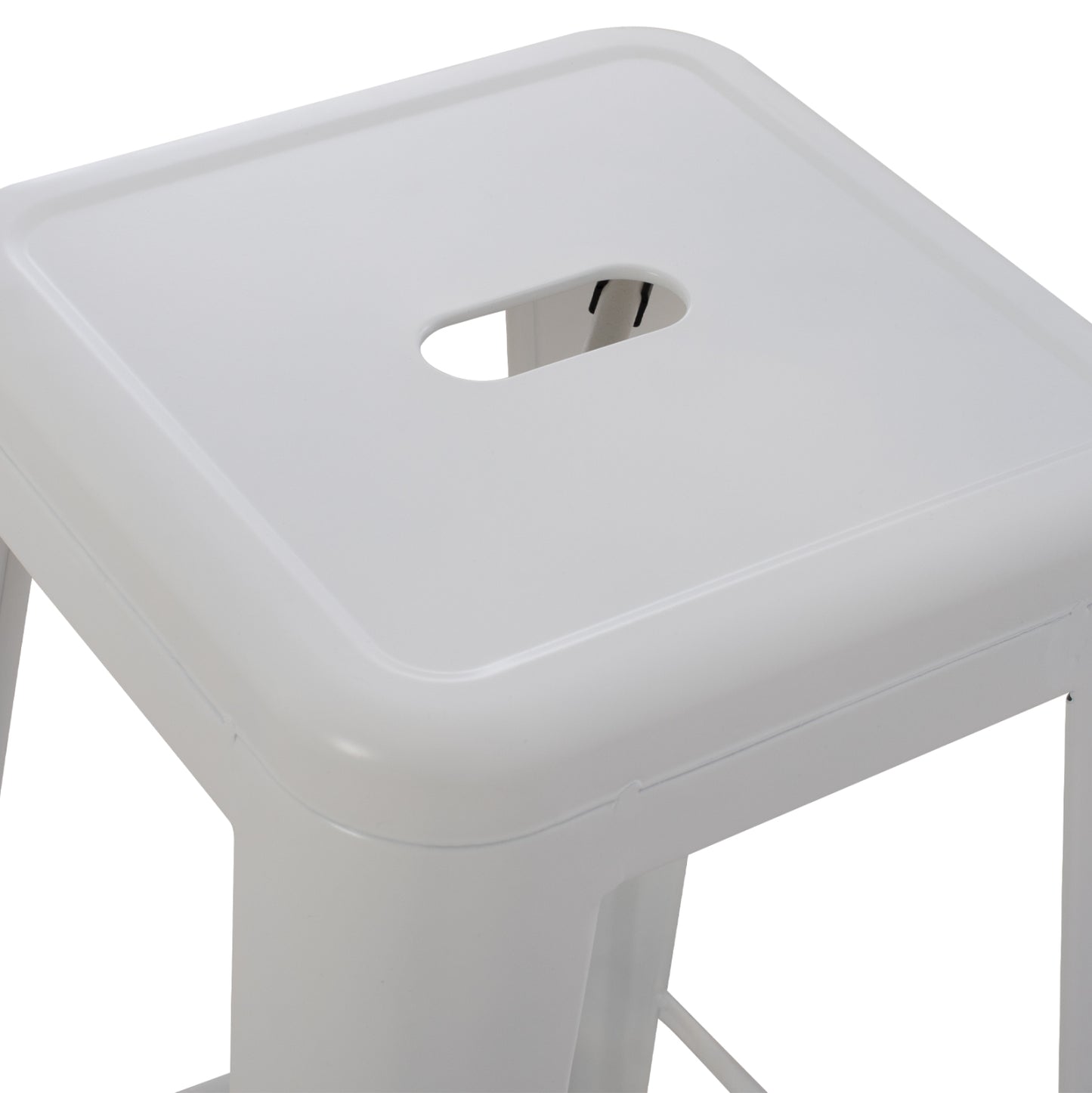 Bar Stool Melita-pro Hm8642.41 Metal In Matte White 43x43x78hcm.