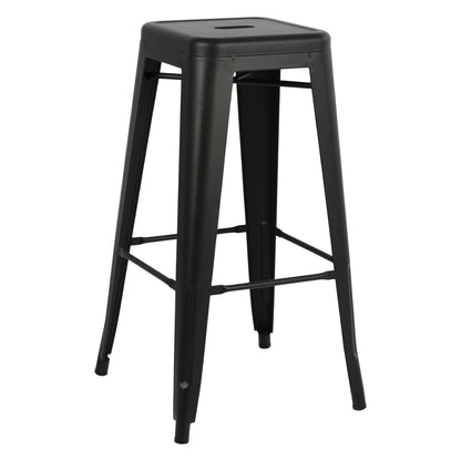 Bar Stool Melita-pro Hm8642.42 Metal In Black Matte 43x43x78hcm.