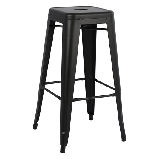 Bar Stool Melita-pro Hm8642.42 Metal In Black Matte 43x43x78hcm.