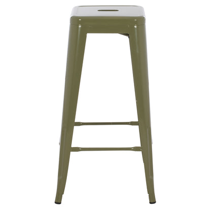 Bar Stool Melita-pro Hm8642.43 Metal In Dark Olive 43x43x78hcm.