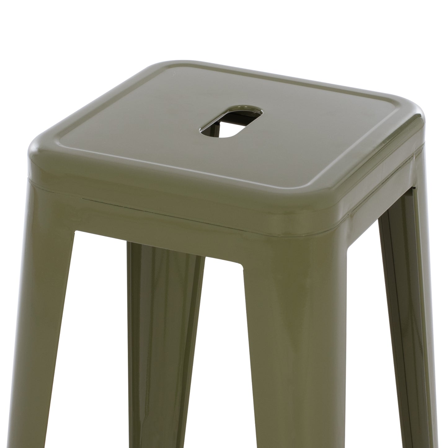 Bar Stool Melita-pro Hm8642.43 Metal In Dark Olive 43x43x78hcm.
