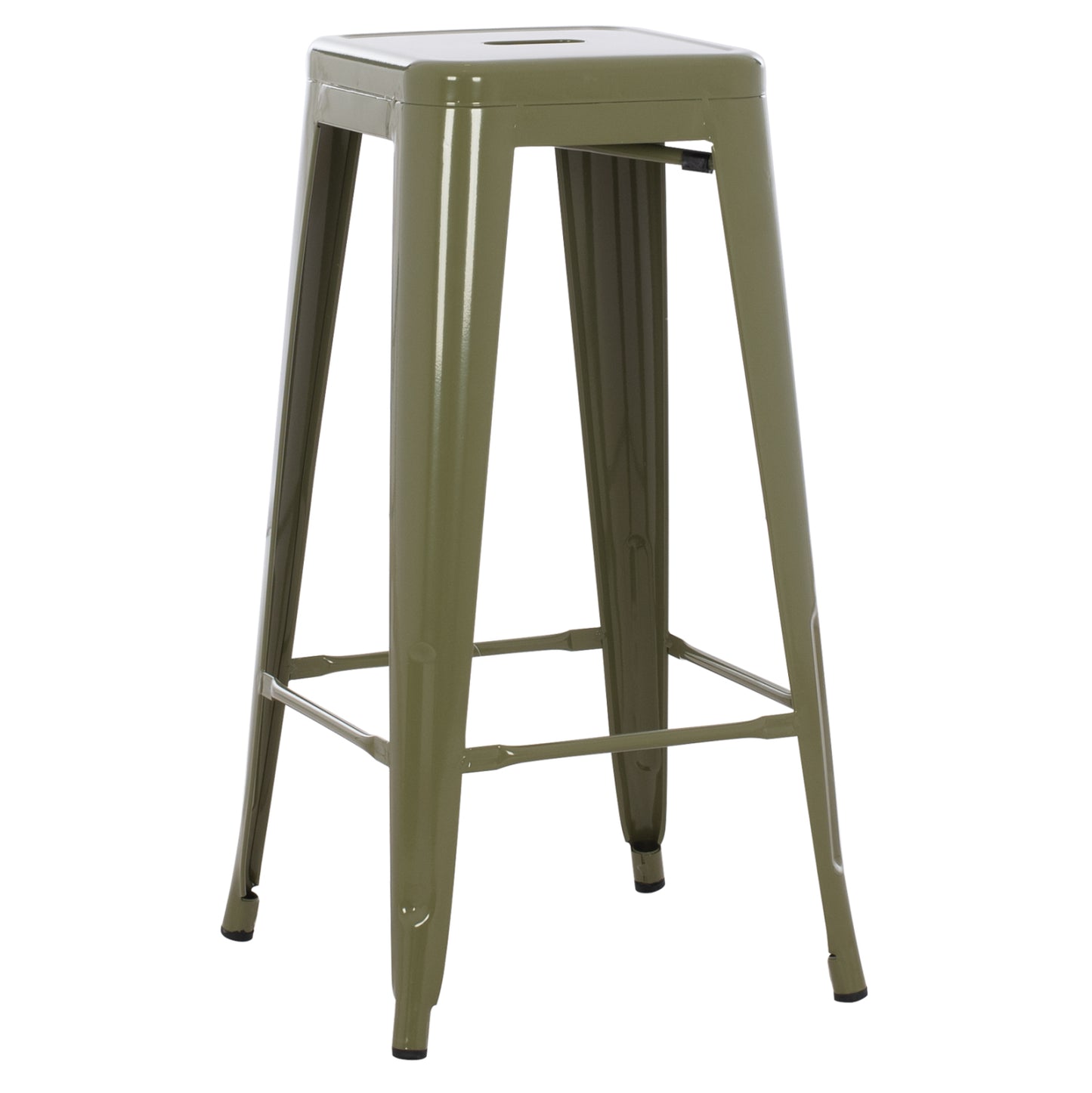 Bar Stool Melita-pro Hm8642.43 Metal In Dark Olive 43x43x78hcm.