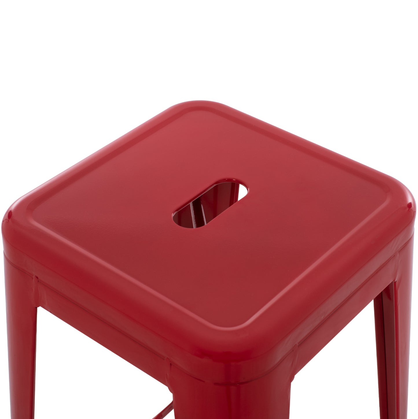 Bar Stool Melita-pro Hm8642.44 Metal In Red 43x43x78hcm.