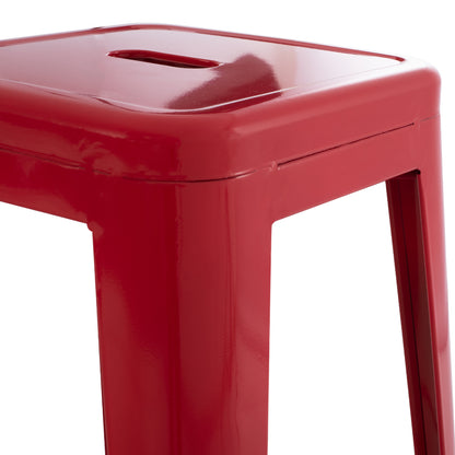 Bar Stool Melita-pro Hm8642.44 Metal In Red 43x43x78hcm.