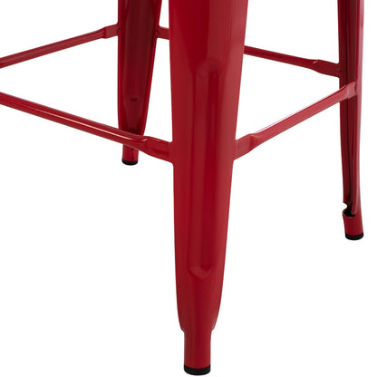 Bar Stool Melita-pro Hm8642.44 Metal In Red 43x43x78hcm.