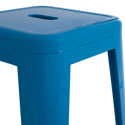 Bar Stool Melita-pro Hm8642.48 Metal In Blue 43x43x78hcm.