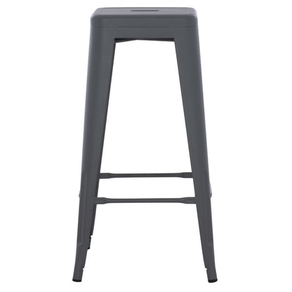 Bar Stool Melita-pro Hm8642.50 Metal In Grey 43x43x78hcm.