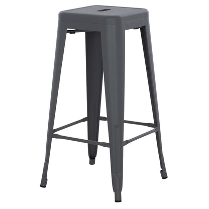 Bar Stool Melita-pro Hm8642.50 Metal In Grey 43x43x78hcm.