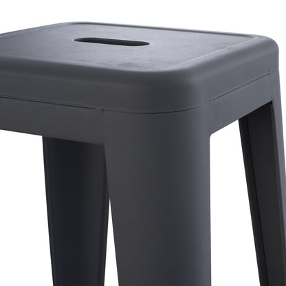 Bar Stool Melita-pro Hm8642.50 Metal In Grey 43x43x78hcm.