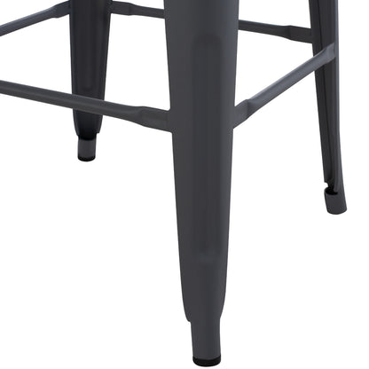 Bar Stool Melita-pro Hm8642.50 Metal In Grey 43x43x78hcm.