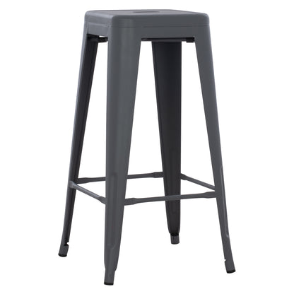 Bar Stool Melita-pro Hm8642.50 Metal In Grey 43x43x78hcm.
