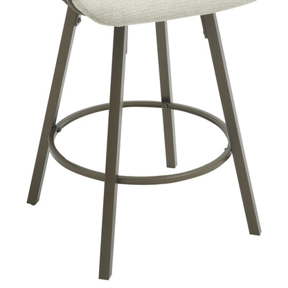 Bar Stool Swivel Lang Hm9990.01 Antique Copper Metal Frame-ecru Fabric 51,5x48,5x89,5hcm.