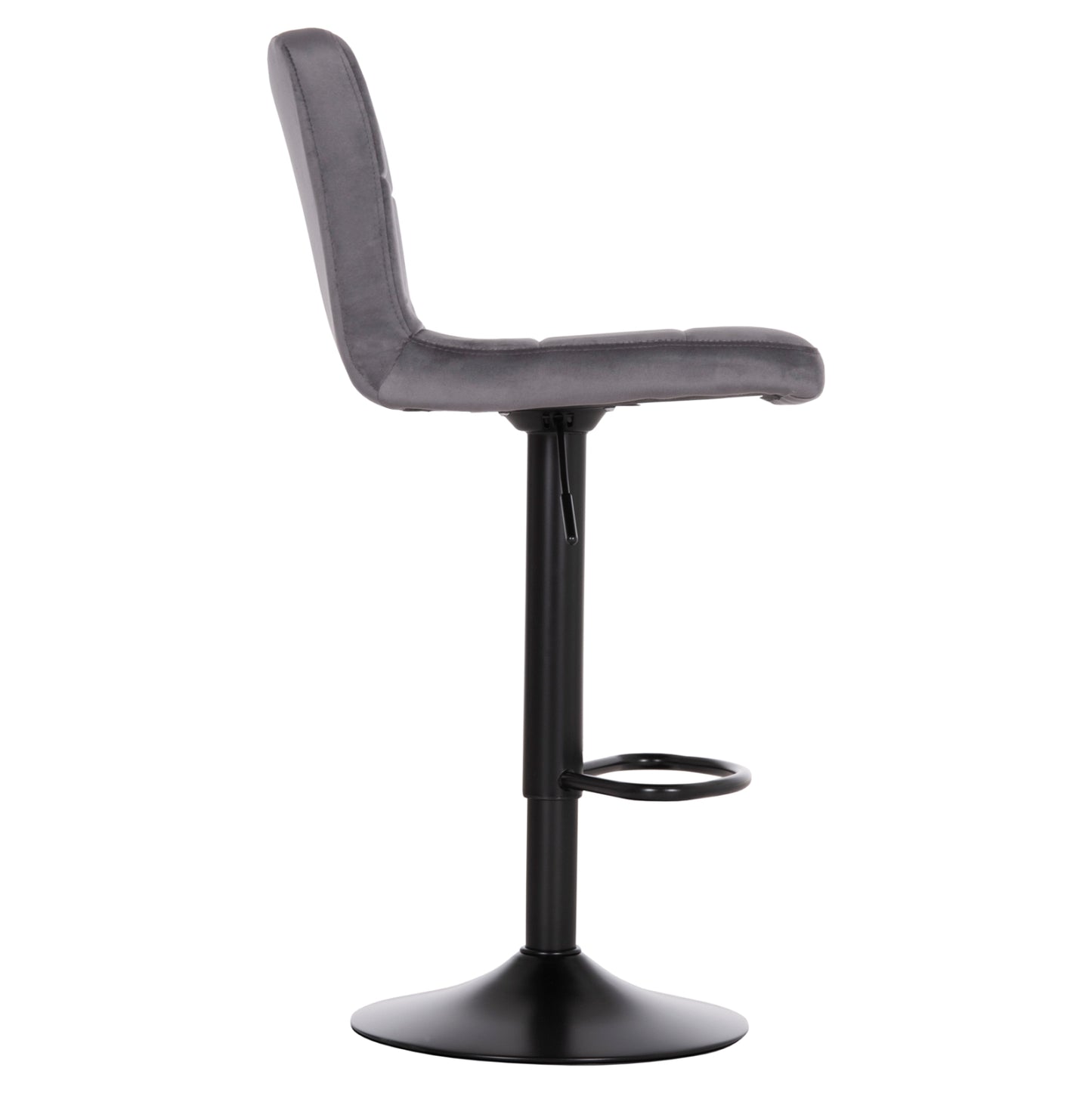 Bar Stool Swiveling Diana Hm202.41 Grey Velvet--black Matte Metal 44x52x109hcm.