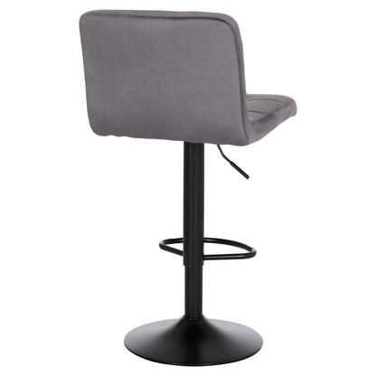 Bar Stool Swiveling Diana Hm202.41 Grey Velvet--black Matte Metal 44x52x109hcm.