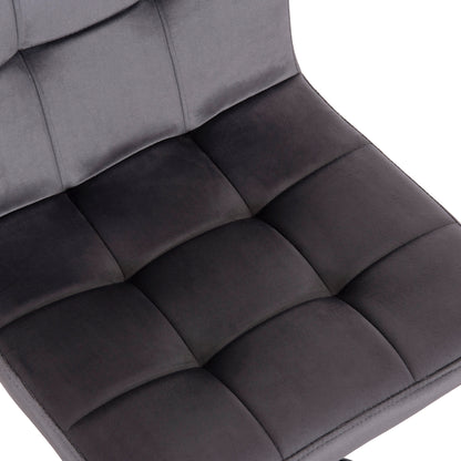 Bar Stool Swiveling Diana Hm202.41 Grey Velvet--black Matte Metal 44x52x109hcm.
