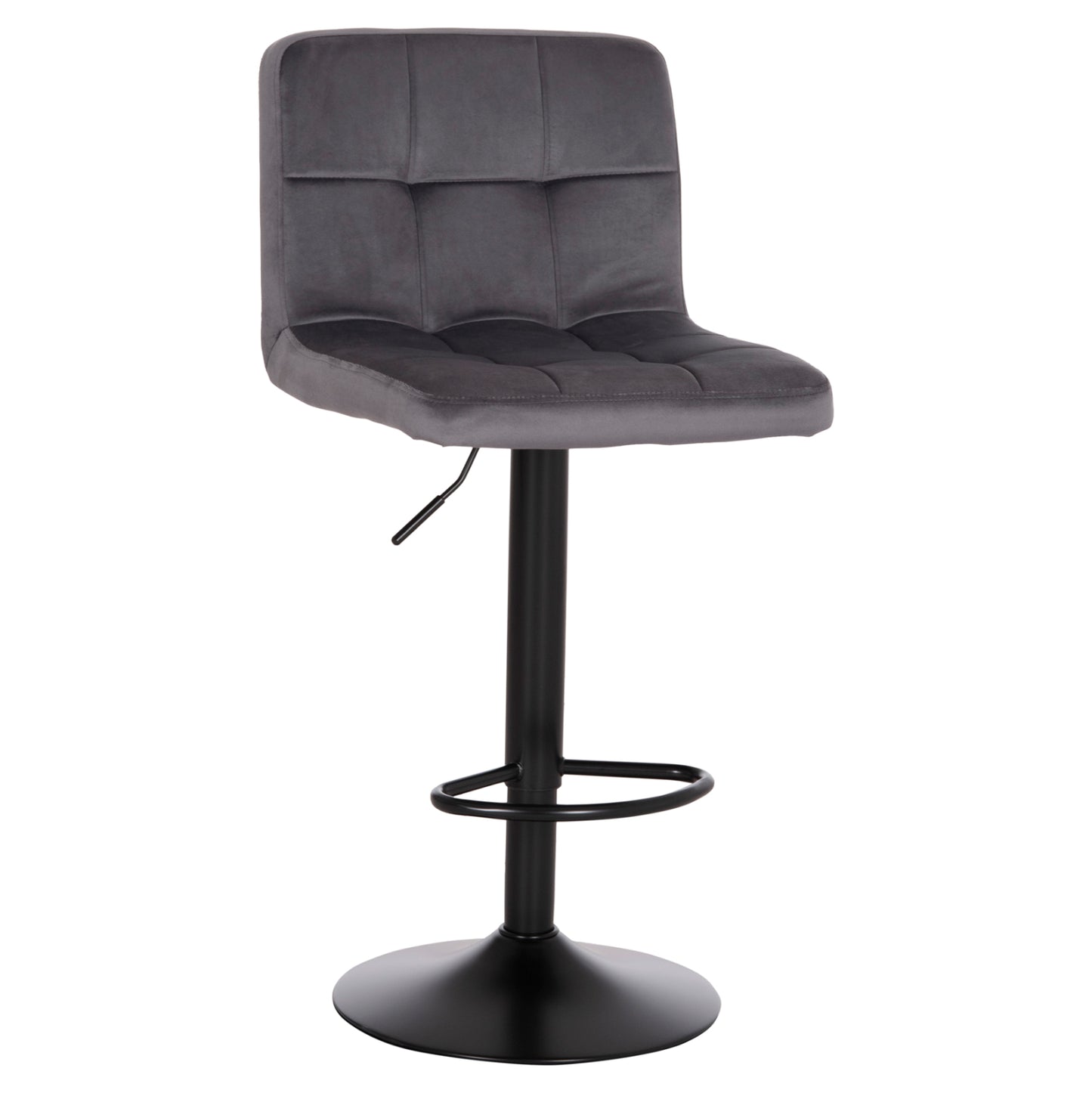 Bar Stool Swiveling Diana Hm202.41 Grey Velvet--black Matte Metal 44x52x109hcm.