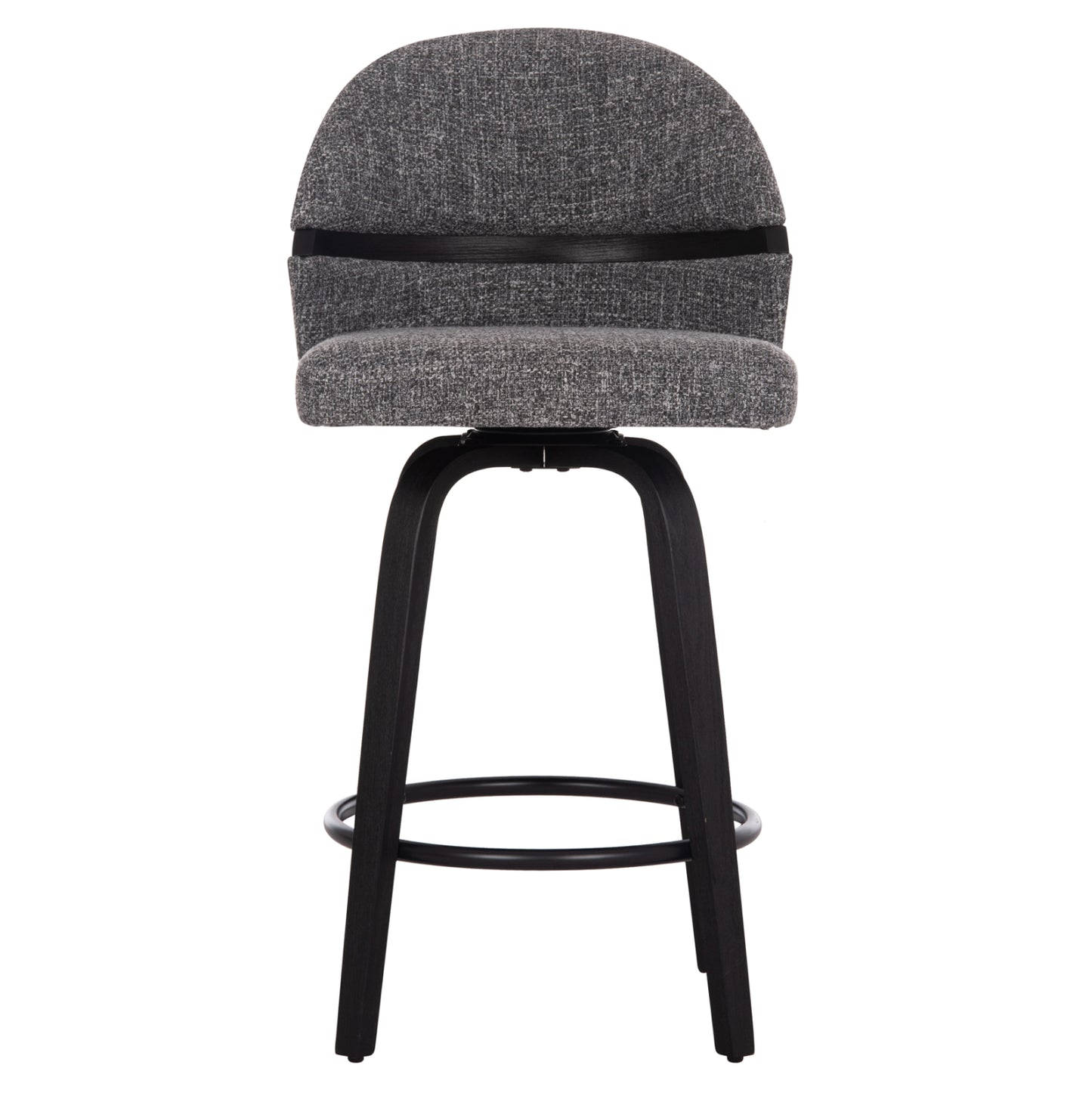 Bar Stool Swivel Dekker Hm18250.02 Plywood In Black--fabric In Grey 48x54x96hcm.