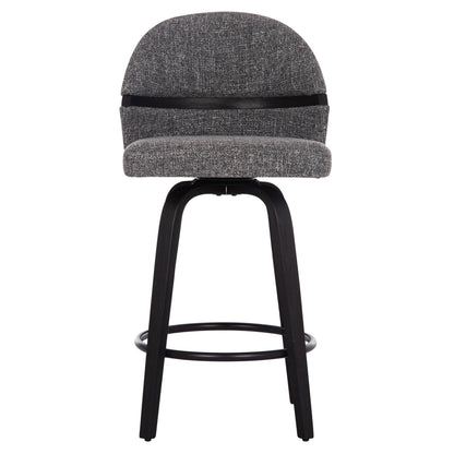 Bar Stool Swivel Dekker Hm18250.02 Plywood In Black--fabric In Grey 48x54x96hcm.