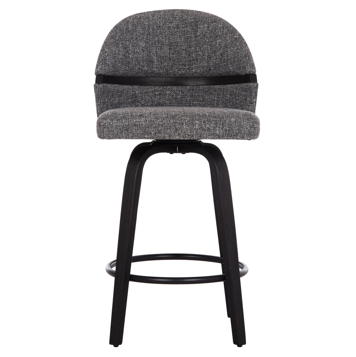 Bar Stool Swivel Dekker Hm18250.02 Plywood In Black--fabric In Grey 48x54x96hcm.