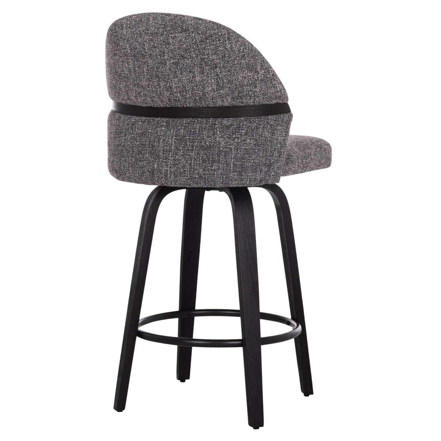 Bar Stool Swivel Dekker Hm18250.02 Plywood In Black--fabric In Grey 48x54x96hcm.
