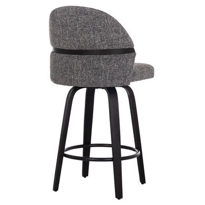 Bar Stool Swivel Dekker Hm18250.02 Plywood In Black--fabric In Grey 48x54x96hcm.
